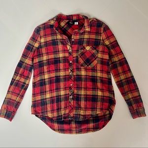 BDG Urban outfitters red plaid button down flannel shirt